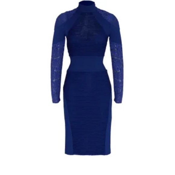 Tracy Reese Cobalt Triple Threat Mixed Media Dress size S - Picture 4 of 8